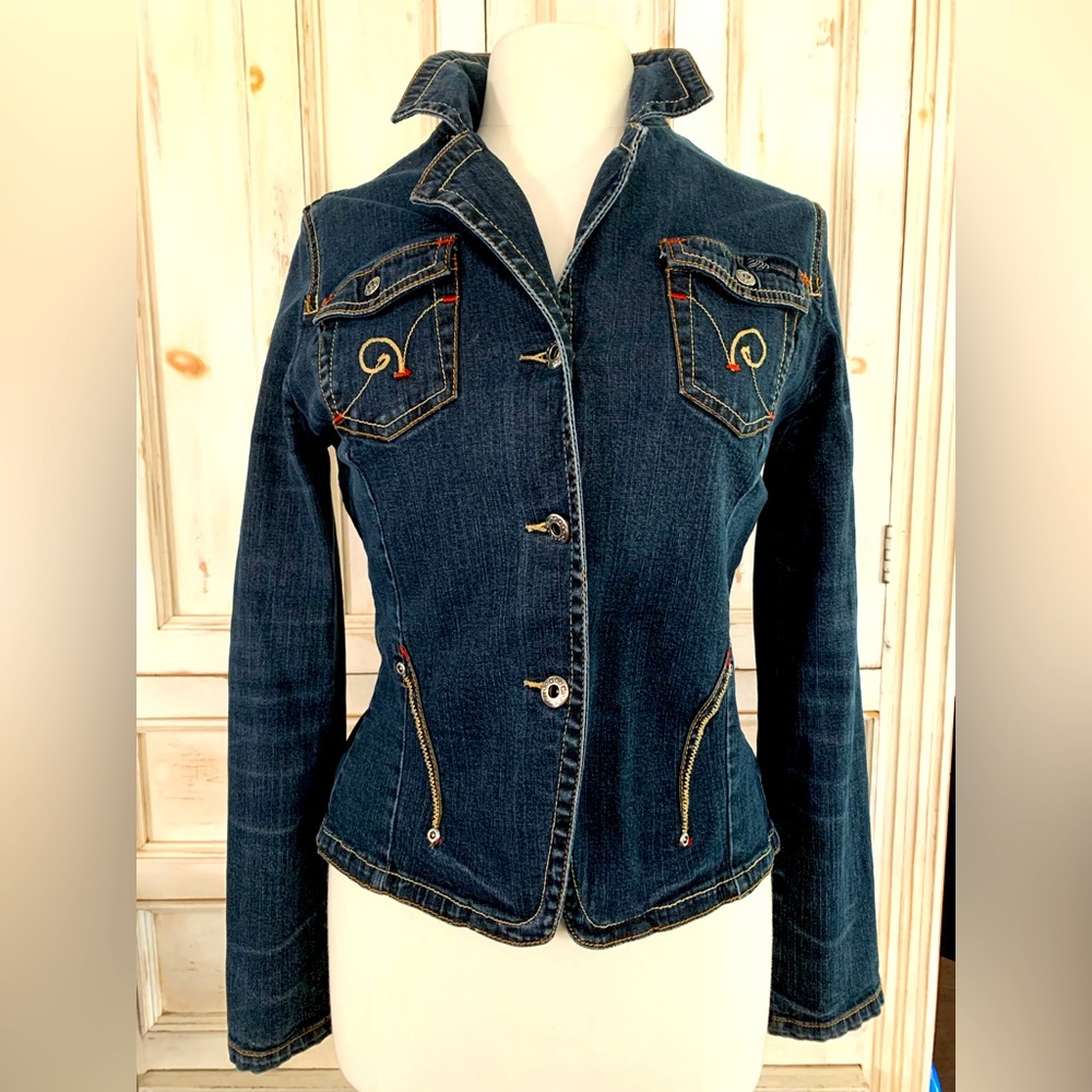 Rock Wear Stretch Blue Jeans Jacket.